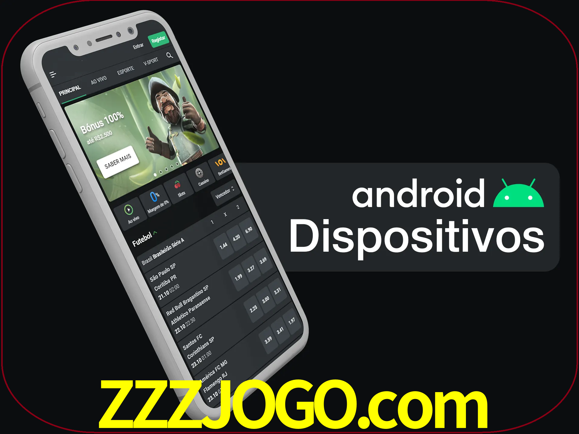 O aplicativo suporta a maioria de todos os dispositivos Android.