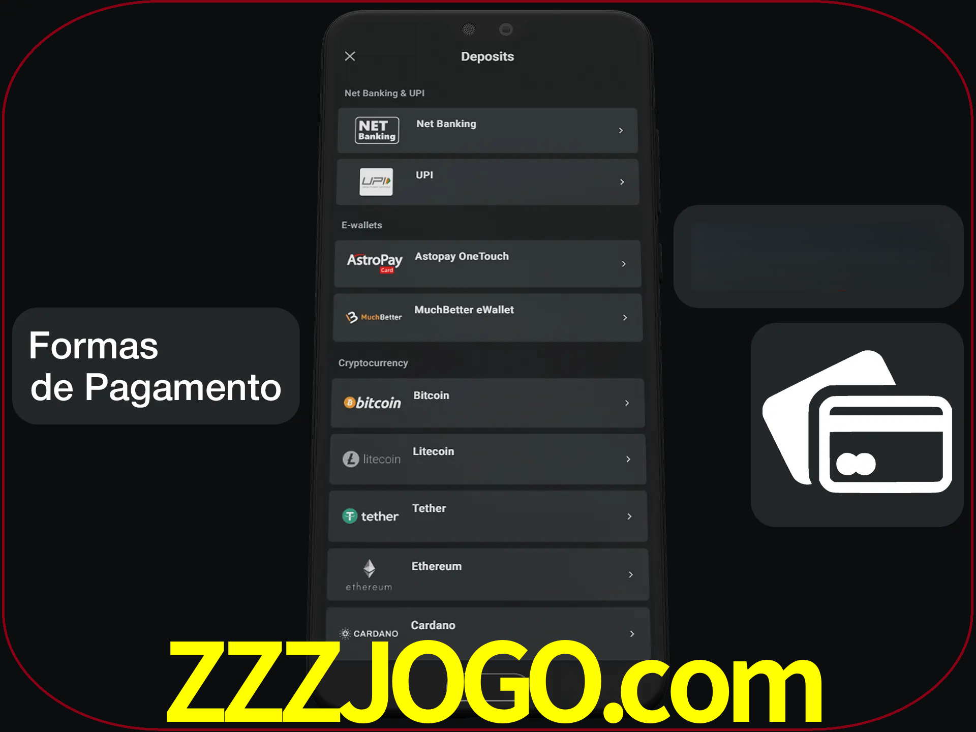 Escolha a forma de pagamento de sua preferência.