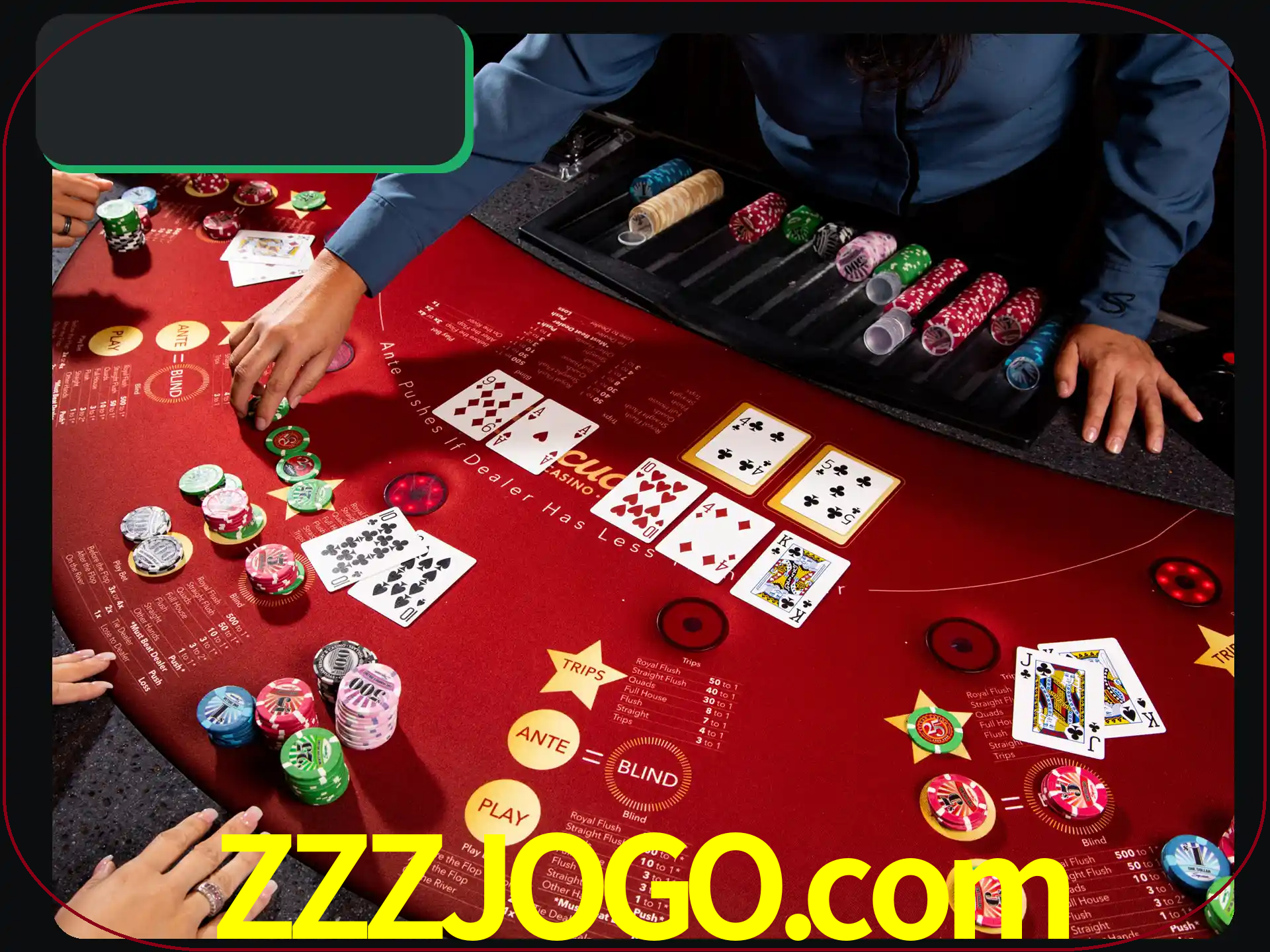 Jogue pôquer com pessoas reais em uma mesa.