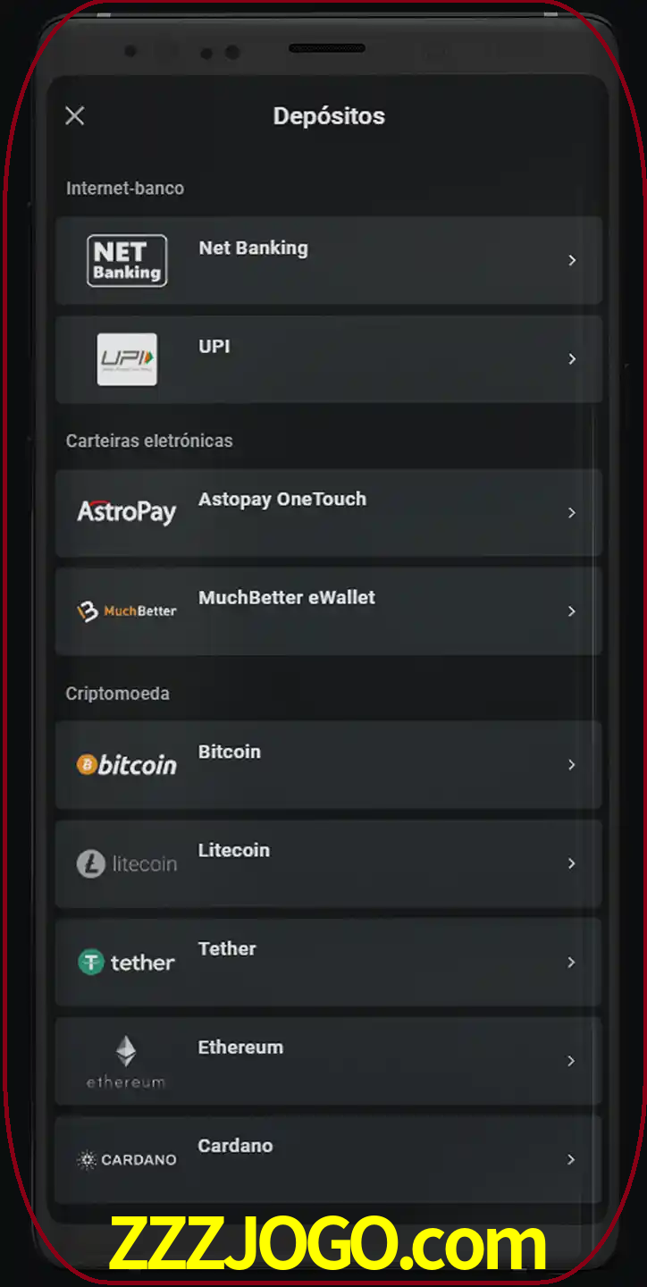 Você pode usar métodos alternativos de depósito.