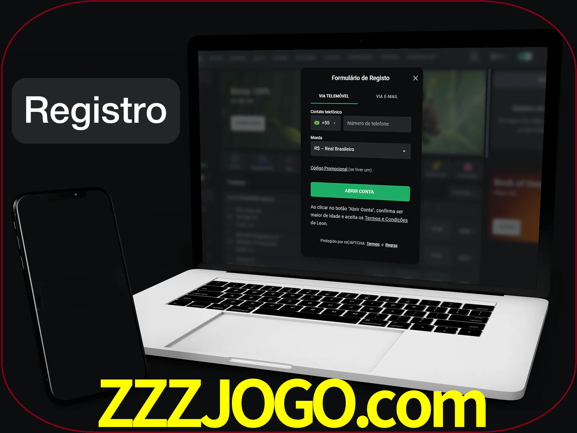 O registro na LeonBet é simples.
